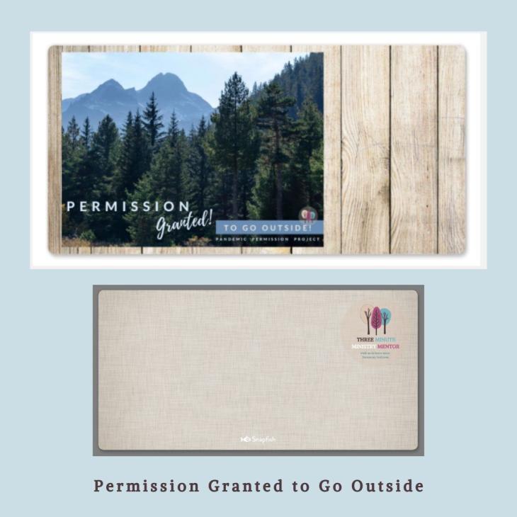 This Pandemic Permission Project postcard theme is go outside