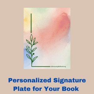 Watercolor book signature plate