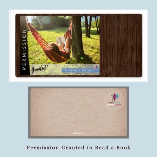 This Pandemic Permission Project postcard theme is read a book
