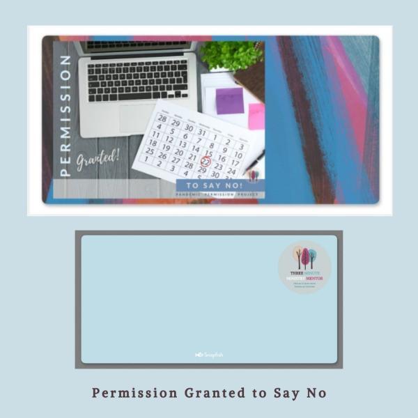 This Pandemic Permission Project postcard theme is say no