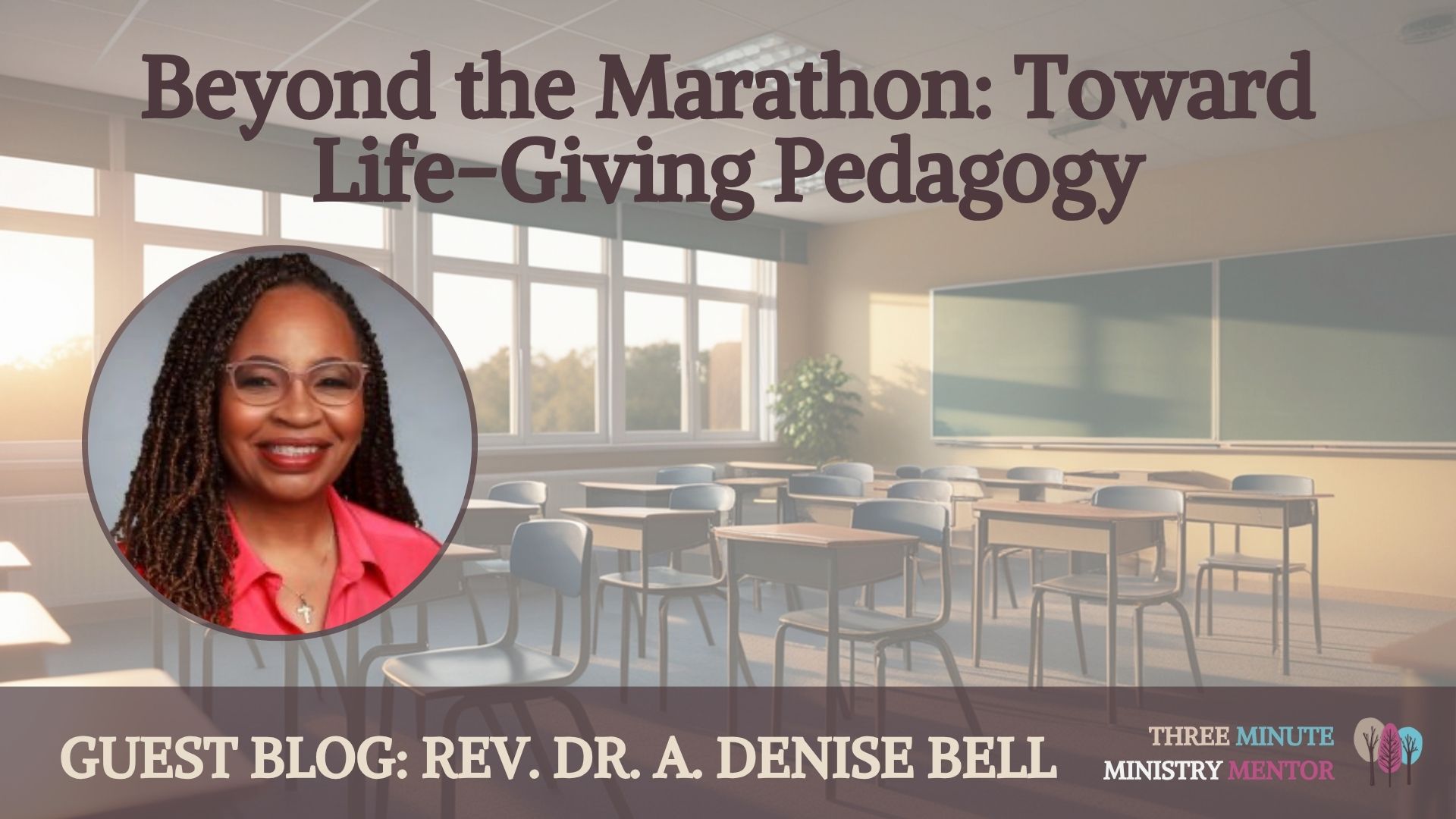 Guest Post Denise Bell with a classroom and picture of Denise