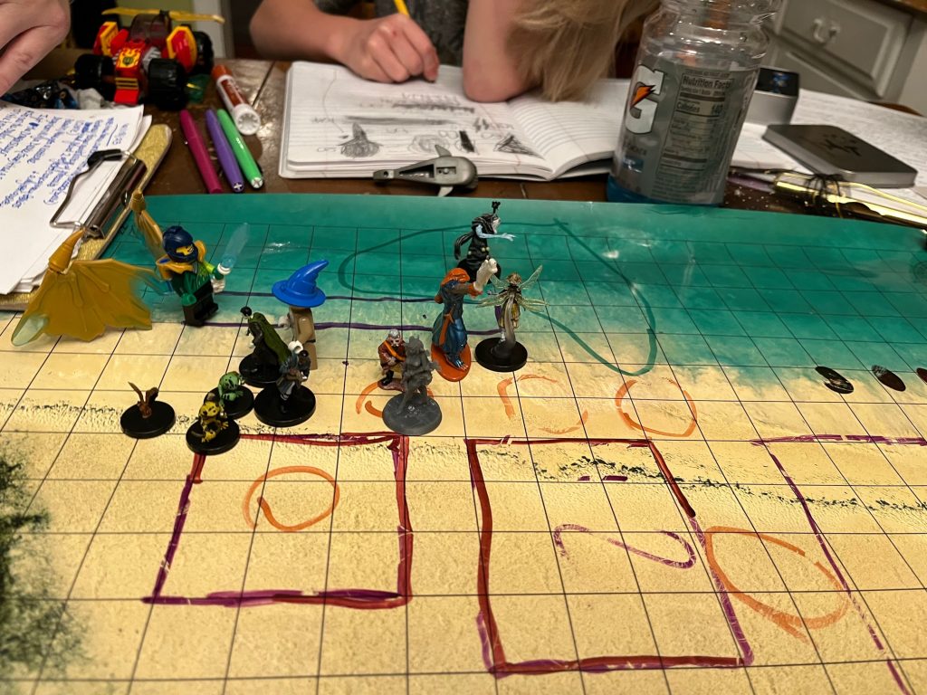 A recent photo of a D&D game, one of Adam DJ Brett’s favorite things