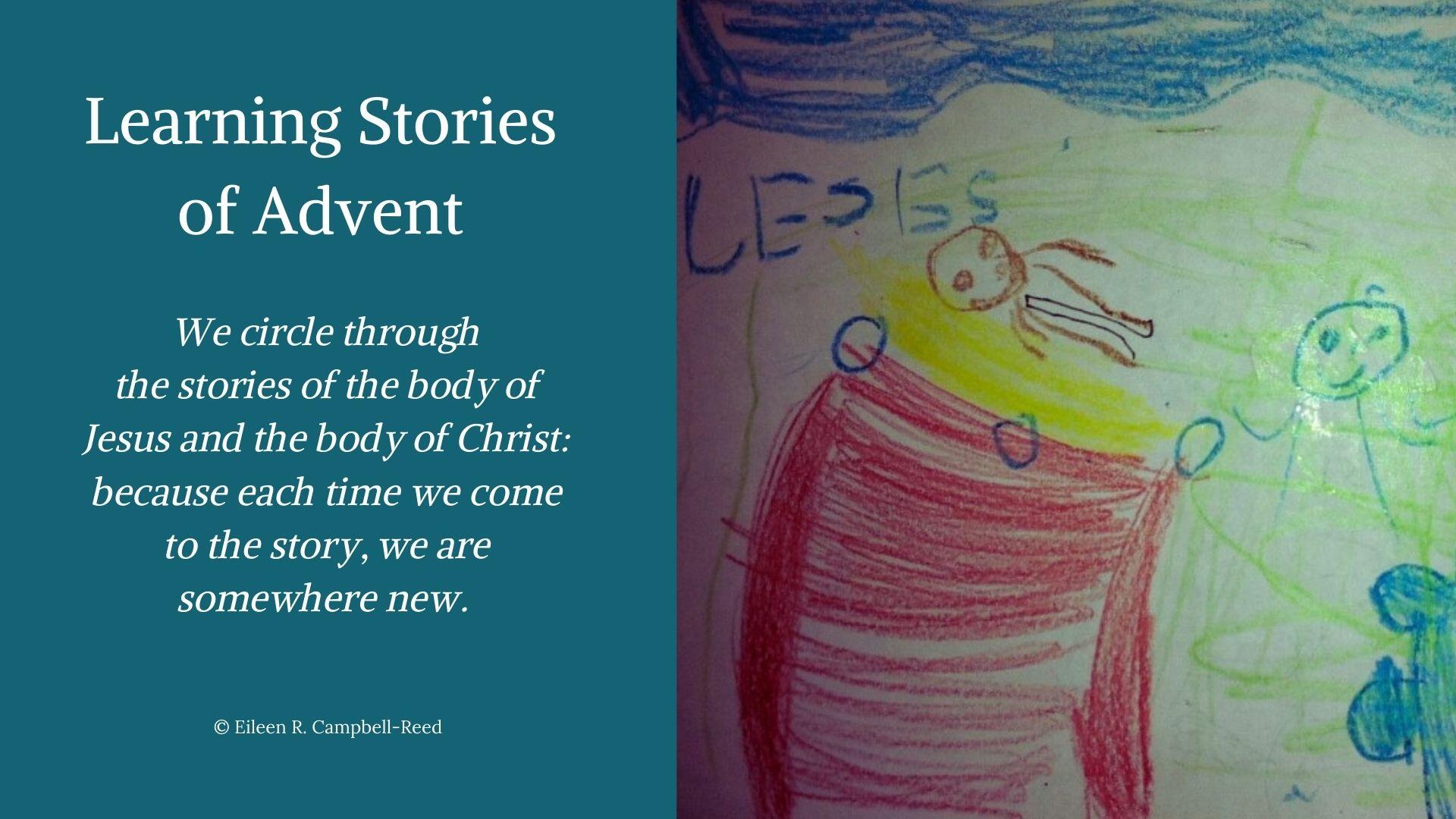 child's drawing of nativity and quote from the blog