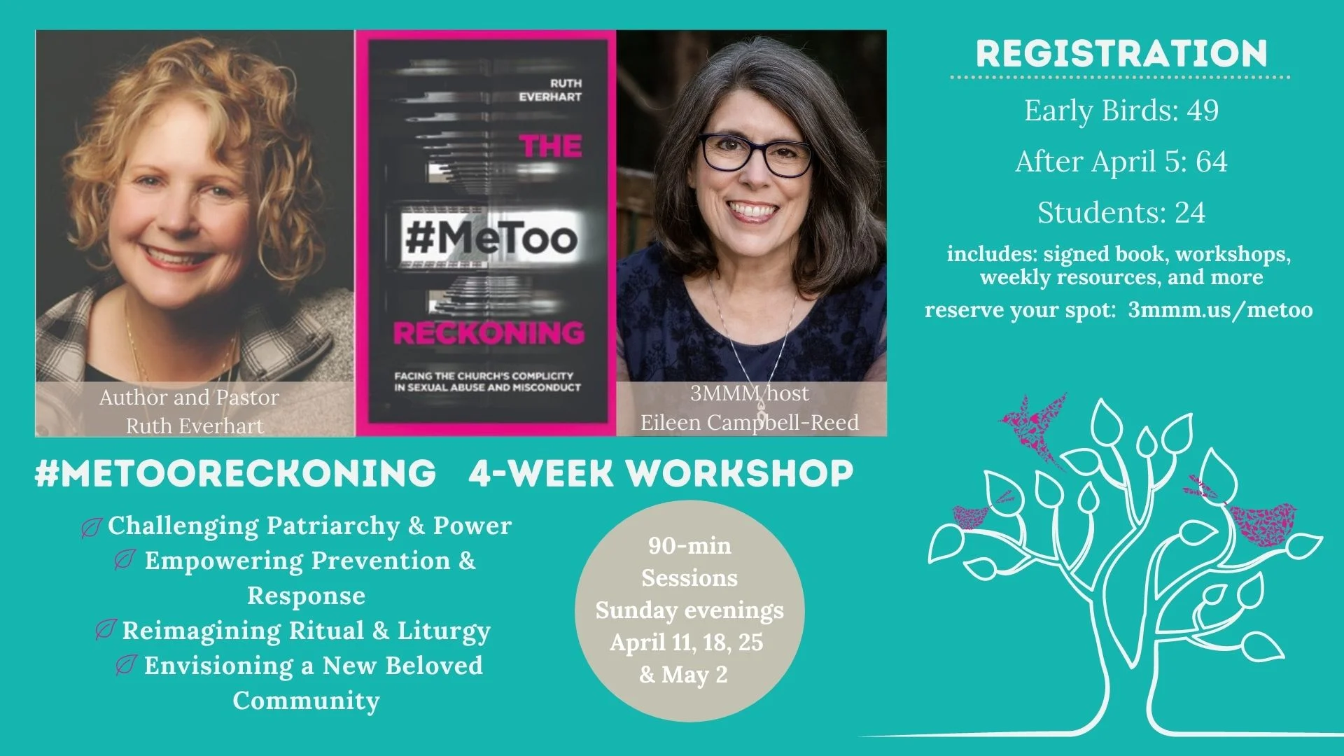 Ruth Everhart, Eileen Campbell-Reed Book cover for #MeToo Reckoning. Workshop Details