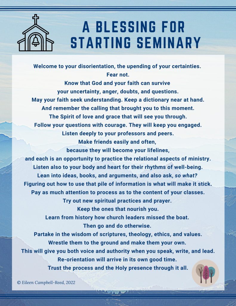 a blessing for seminary