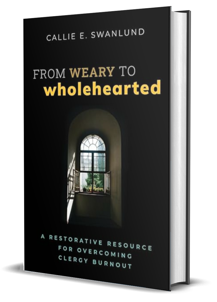 From Weary to Wholehearted book cover with light streaming in a window in a dark room