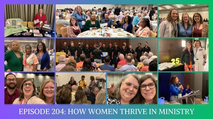how women thrive in ministry - various pictures of women and LGBTIQA+ people at CBF in Atlanta, GA June 2023